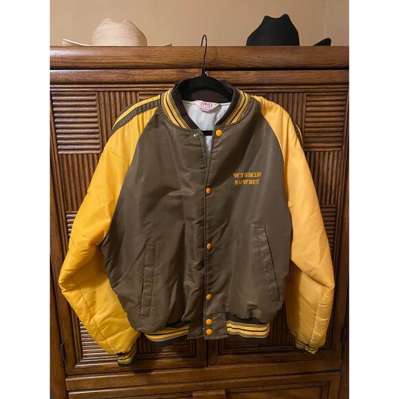 Wyoming Cowboys Vintage Bomber Jacket XL - Picture 1 of 6